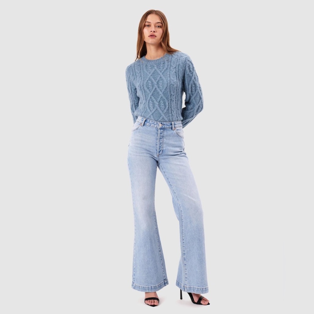 ROLLA'S Light Blue High-Rise Wide Leg Jeans